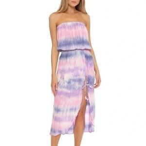 Swimsuit Cover Up Dress, Becca by Rebecca Virtue, Free Bird Texture Tie Dye - L